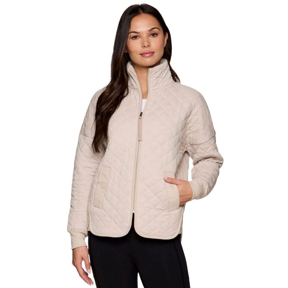 Avalanche Outdoor Supply Co Women’s M Cream Full Zip Soft Quilted Jacket EUC